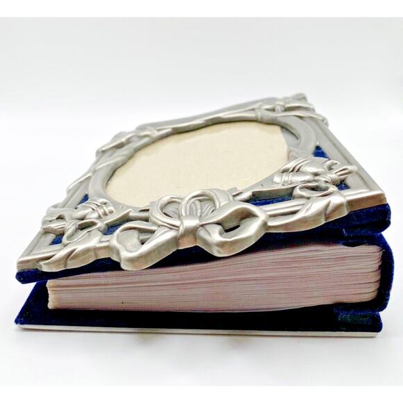 Photo Album Pewter Finish Anniversary Frame Holds 80 4x6 Photos Wedding Gift - Picture 4 of 10